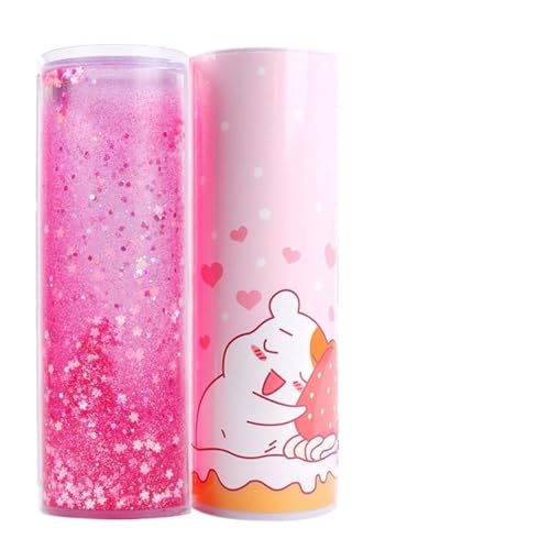 WEOKDFHA Federmäppchen 3D-Bleistiftbox Quicksand Translucent Pen Case Code mit Passwortsperre Schreibwarenbox Zylindrische Multifunktions-Stiftbox for Kinder(D3) von WEOKDFHA