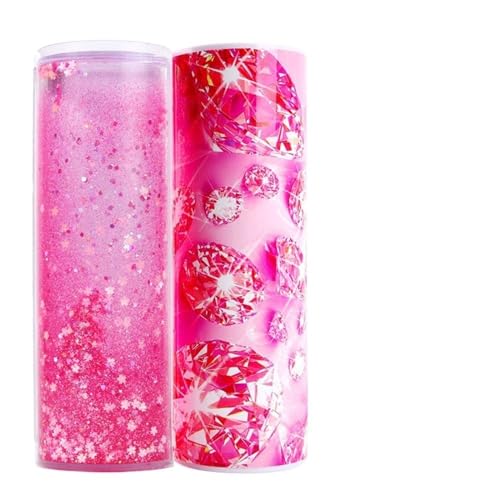 WEOKDFHA Federmäppchen 3D-Bleistiftbox Quicksand Translucent Pen Case Code mit Passwortsperre Schreibwarenbox Zylindrische Multifunktions-Stiftbox for Kinder(D8) von WEOKDFHA