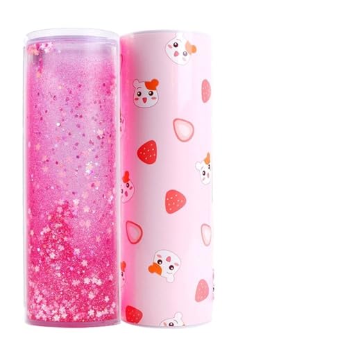 WEOKDFHA Federmäppchen 3D-Bleistiftbox Quicksand Translucent Pen Case Code mit Passwortsperre Schreibwarenbox Zylindrische Multifunktions-Stiftbox for Kinder(D9) von WEOKDFHA