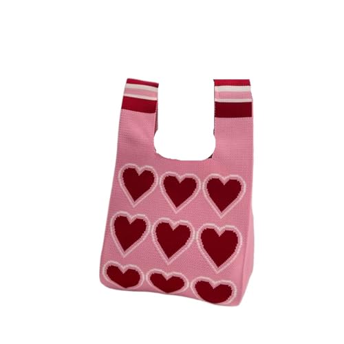 WEOKDFHA Knoten-Handgelenktasche Gestrickte Handtasche, modische gestrickte handgefertigte Einkaufstaschen, Knoten-Handgelenktasche mit hoher Kapazität for Mädchen(Color-7) von WEOKDFHA