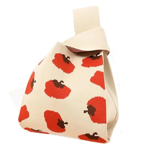 WEOKDFHA Knoten-Handgelenktasche Handgefertigte gestrickte Handtasche, Einkaufstasche, Knoten-Handgelenktasche for Frauen und Mädchen, wiederverwendbare Einkaufstaschen(Cloor-05) von WEOKDFHA