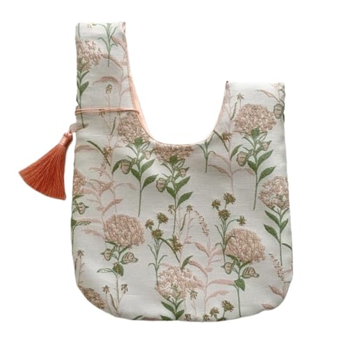 WEOKDFHA Knoten-Handgelenktasche Quasten-Handgelenktasche, Quasten-Anhänger, Stickerei, Hanfu-Handtasche, ATemperament, einfache Geldbörse, Handtaschen, kleine Geschenktasche(Pink) von WEOKDFHA