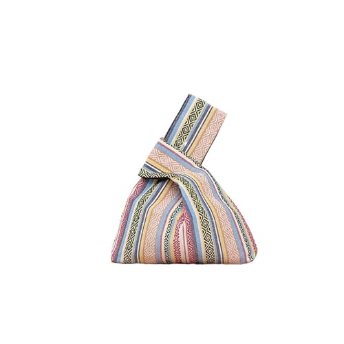 WEOKDFHA Knoten-Handgelenktasche Tragbare Knoten-Handgelenktasche for Damen, Baumwoll-Einkaufstasche, einfache Geldbörsen, Handtaschen, Einkaufstasche, Handy-Schlüsseltasche(Style 12) von WEOKDFHA