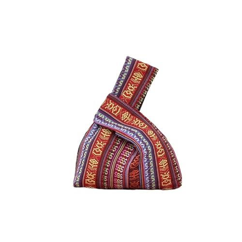 WEOKDFHA Knoten-Handgelenktasche Tragbare Knoten-Handgelenktasche for Damen, Baumwoll-Einkaufstasche, einfache Geldbörsen, Handtaschen, Einkaufstasche, Handy-Schlüsseltasche(Style 5) von WEOKDFHA