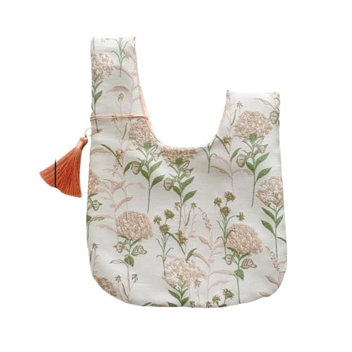 WEOKDFHA Knoten-Handgelenktasche Tragbare Mini-Handgelenktasche mit Knoten und Quaste for Damen, Top-Einkaufsgrifftasche, einfache Geldbörse, Handtasche, Handy-Schlüsseltasche(Pink) von WEOKDFHA