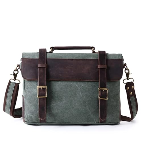 WEOKDFHA Messenger Bag Männer Aktentaschen Messenger Bags Leinwand Mit Leder Büro Schule Taschen Männlichen Schulter Umhängetasche Männlich(Picture color) von WEOKDFHA