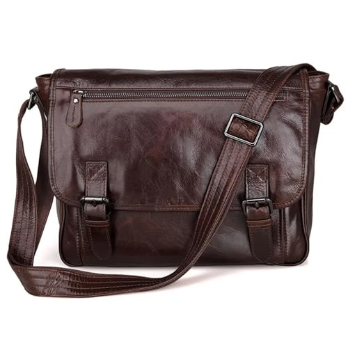 WEOKDFHA Messenger Bag Ölgewachste Echtleder Umhängetasche Herren Messenger Bag Leder Sling Freizeittasche Casual von WEOKDFHA
