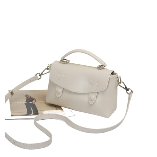 WEOKDFHA Messenger Bag Oilwax Damen-Umhängetasche aus echtem Leder, Vintage-Handtasche Rindsleder, kleine Damen-Tragetasche oder Umhängetasche(White) von WEOKDFHA
