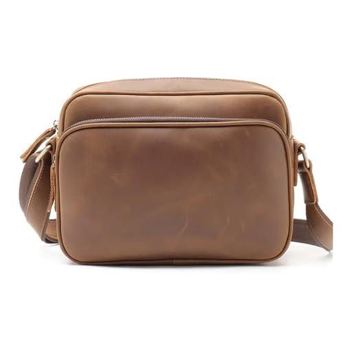 WEOKDFHA Messenger Bag Umhängetasche aus Leder. Lässige mit großem Fassungsvermögen. Handtaschen(Brown) von WEOKDFHA