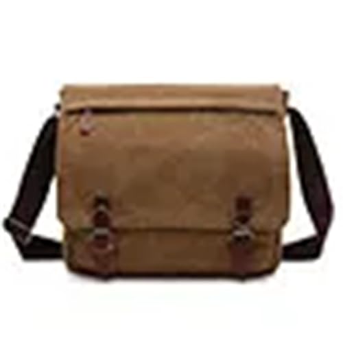 WEOKDFHA Messenger Bag Vintage Männer Leinwand Umhängetasche Business Casual Reise Schulter Tasche Laptop Umhängetaschen for Bolso Hombre Retro(Brown,L) von WEOKDFHA