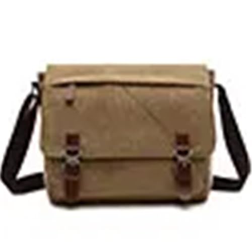 WEOKDFHA Messenger Bag Vintage Männer Leinwand Umhängetasche Business Casual Reise Schulter Tasche Laptop Umhängetaschen for Bolso Hombre Retro(Khaki,M) von WEOKDFHA