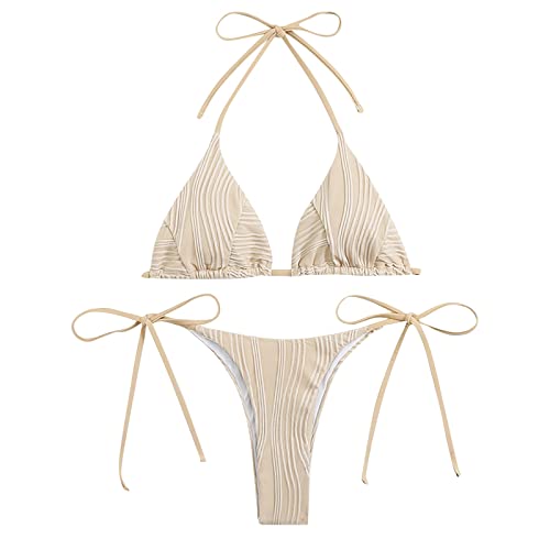 WEOPLKIN Bikini Damen Set Triangel String Oberteil Bikini Tanga Bademode Riemchen-Bikini Bademode Swimsuit Zweiteiliger Badeanzug WEOPLKIN Bikini Damen Set Triangel String Oberteil Bikini Tanga Bademode Riemchen-Bikini Bademode Swimsuit Zweiteiliger Badeanzug von WEOPLKIN