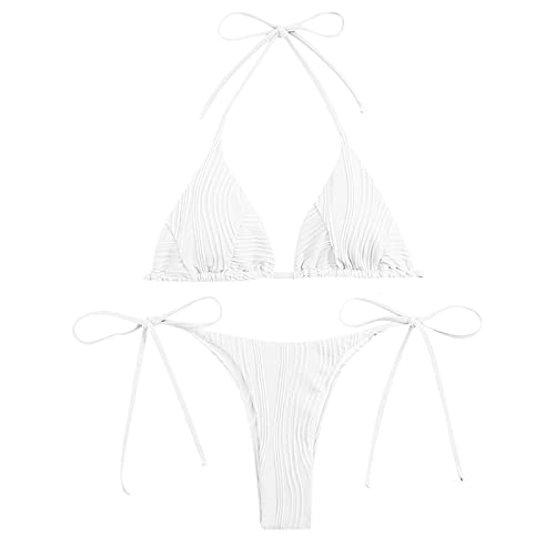 WEOPLKIN Bikini Damen Set Triangel String Oberteil Bikini Tanga Bademode Riemchen-Bikini Bademode Swimsuit Zweiteiliger Badeanzug WEOPLKIN Bikini Damen Set Triangel String Oberteil Bikini Tanga Bademode Riemchen-Bikini Bademode Swimsuit Zweiteiliger Badeanzug von WEOPLKIN