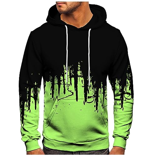 WEOPLKIN Halloween Hoodie Herren Sweatshirt Herren Workout Kapuzenpullover Fitness Arbeitspullover Herren Basics Casual Sport Sweatshirts Kapuze Vintage Hoodie Sweatjacke Herren Gelb 6XL von WEOPLKIN