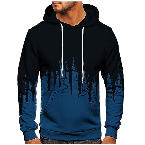 WEOPLKIN Halloween Hoodie Herren Sweatshirt Herren Workout Kapuzenpullover Fitness Arbeitspullover Herren Basics Casual Sport Sweatshirts Kapuze Vintage Hoodie Zipper Hoodie Herren blau XL von WEOPLKIN