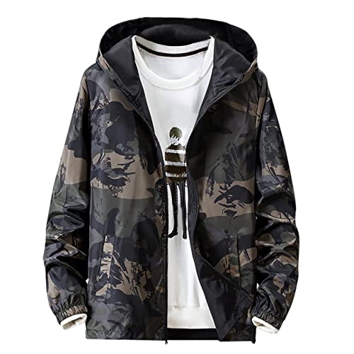 WEOPLKIN Halloween Sweatjacke Herren Mit Kapuze Sweatshirt Herren Zip Hoodie Jacke Funktionsjacke Wasserdicht Winddichte Atmungsaktiv Warm Outdoor Freizeitjacke Zip Up Hoodie Y2k Grün 6XL von WEOPLKIN