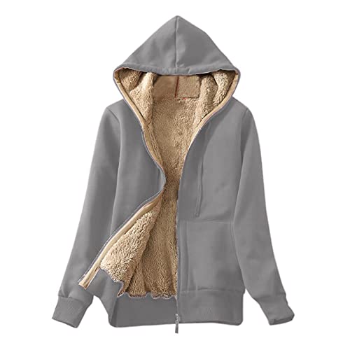 WEOPLKIN Halloween Sweatshirt Damen Zipper Hoodie Kapuzensweatshirt, Fleece Damen Kapuzenjacke Sweatjacke Baumwolle Kapuzenpullover Hoodie Sweatshirtjacke Halloween Pullover Damen grau XL von WEOPLKIN