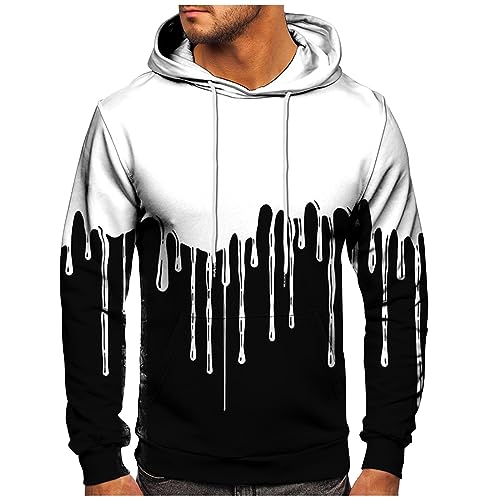 WEOPLKIN Hoodie Herren Arbeitspullover Sweatshirt Herren Kapuzenpullover Workout Kapuzenpullover mit Fitness Langarm Pullover Herren Regular Hoodie Sweatshirt Hoody Herren Mit Kapuze Weiß L von WEOPLKIN