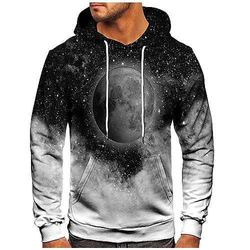 WEOPLKIN Hoodie Herren Sport Pullover Herren Langarm Arbeitspullover Herren Druck Sweatshirt Herren Workout Kapuzenpullover mit Fitness Basics Sweatshirts Kapuze Hoody Herren Mit Kapuze Weiß 5XL von WEOPLKIN