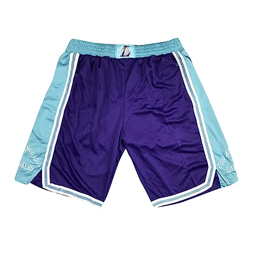 WEOPLKIN Lakers Basketball Shorts Herren Lakers Shorts Sportshorts Kurz Hosen Jogginghose Los Angeles Lakers Shorts Gym Sports Workout Training Workout Shorts Los Angeles Lakers Shorts Hellblau L von WEOPLKIN