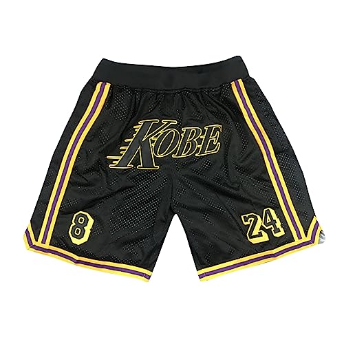 WEOPLKIN Lakers Shorts Basketball Shorts Lakers Sport Shorts Atmungsaktive Schnell Trocknend Gym Sporthose Los Angeles Lakers Shorts Fans Elastische Jogginghose Herren Basketball Shorts Schwarz M von WEOPLKIN