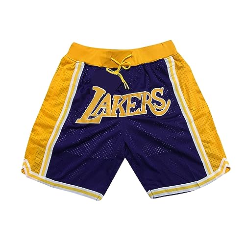 WEOPLKIN Los Angeles Lakers Shorts, Basketball Shorts Herren Lakers Shorts Jogginghose Lässige Bequem Leichtgewicht Shorts Sportshorts Basketball Athletic Shorts Basketball Lakers Mehrfarbig L von WEOPLKIN