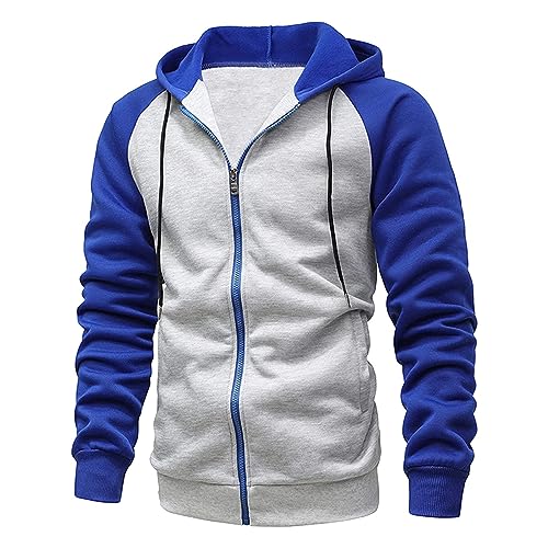 WEOPLKIN Sweatshirt Herren Zip Hoodie Sweatjacke Herren Mit Kapuze Trainingsjacke Hoodie mit Reißverschluss Kapuzenjacke Herren Sport Casual Basic Zipper Hoodie Hoodies Oversized grau M von WEOPLKIN