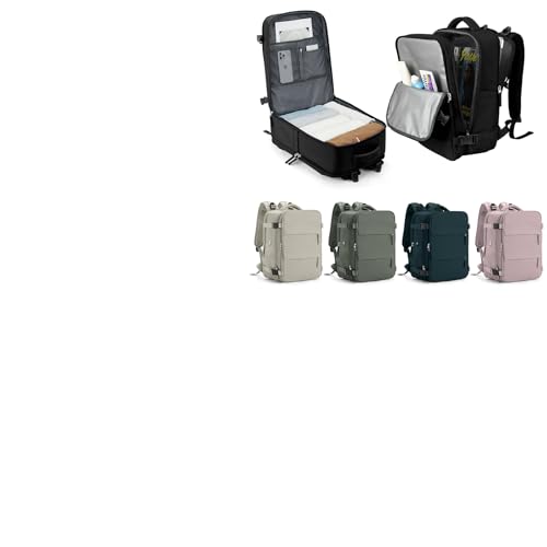 Handgepäck für Easyjet 45x36x20 Reiserucksack Damen Rucksack Männer Frauen Flugzeug Rucksack 40x20x25 für Ryanair,Wasserdichter Unter Sitzplatz Laptoptasche 15.6 Zoll Outdoor Tagesrucksack,Schwarz L von WEPLAN