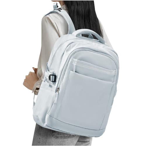 WEPLAN Rucksack Damen Laptop Rucksack 15,6 Zoll,Schulrucksack Mädchen Teenager Schultasche Rucksäcke für Schule Reise Uni Business Laptoprucksack,Travel College Rucksack,Hellblau von WEPLAN