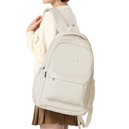 Schultasche Schulrucksack für Mädchen, leichte Schultaschen für Mädchen im Teenageralter, wasserdichter Schulrucksack für College-Schule, Mädchen, Jungen, lässiger Rucksack, Dayback Damen,Beige von WEPLAN