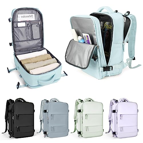 Handgepäck Rucksack für Ryanair 40x20x25,Reiserucksack für Easyjet Handgepäck 45x36x20 Rucksack Damen Herren mit Schuhfach,Flugzeug Carry-Ons Reiserucksack mit Laptopfach für Weekender,Hellblau L von WEPLAN