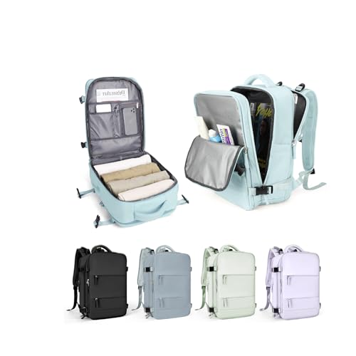 Handgepäck Rucksack für Ryanair 40x20x25,Reiserucksack für Easyjet Handgepäck 45x36x20 Rucksack Damen Herren mit Schuhfach,Flugzeug Carry-Ons Reiserucksack mit Laptopfach für Weekender,Hellblau S von WEPLAN