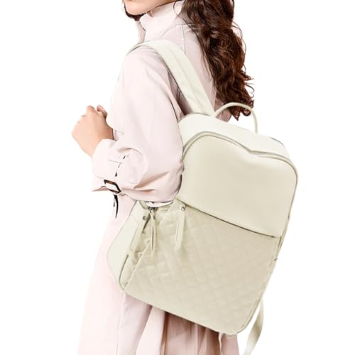 WEPLAN Rucksack Damen,15,6 Zoll Laptop Rucksack Schulrucksack Mädchen Teenager,Rucksack Schule für Mädchen Teenager Wasserdichter Schultasche Daypack für Reise Arbeit,Beige von WEPLAN