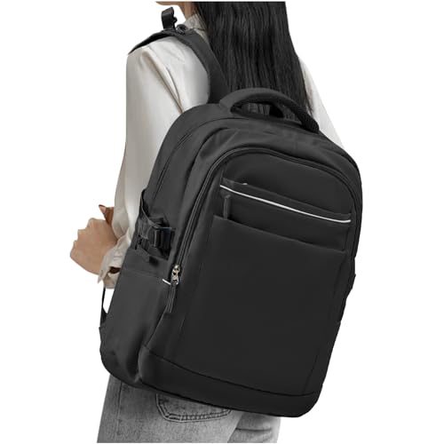 WEPLAN Rucksack Damen Laptop Rucksack 15,6 Zoll,Schulrucksack Mädchen Teenager Schultasche Rucksäcke für Schule Reise Uni Business Laptoprucksack,Travel College Rucksack,Schwarz von WEPLAN