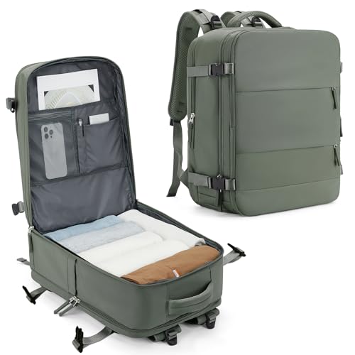 WEPLAN Rucksack für Easyjet 45x36x20 Handgepäck Rucksack Damen Herren Flugzeug Reiserucksack mit Schuhfach für Ryanair Handgepäck 40x20x25 Carry on Luggage Backpack Travel Wasserdichter,Armeegrün L WEPLAN Rucksack für Easyjet 45x36x20 Handgepäck Rucksack Damen Herren Flugzeug Reiserucksack mit Schuhfach für Ryanair Handgepäck 40x20x25 Carry on Luggage Backpack Travel Wasserdichter,Armeegrün L von WEPLAN