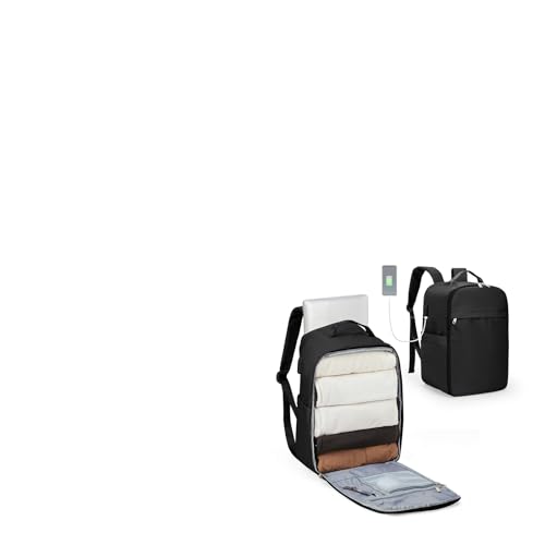 WEPLAN Ryanair Handgepäck 40x20x25 Rucksack Handgepäck Flugzeug Reiserucksack Damen Herren mit Laptopfach Easyjet Handgepäck 45x36x20 Rucksack Carry on Backpack Reisen Travel,Schwarz von WEPLAN