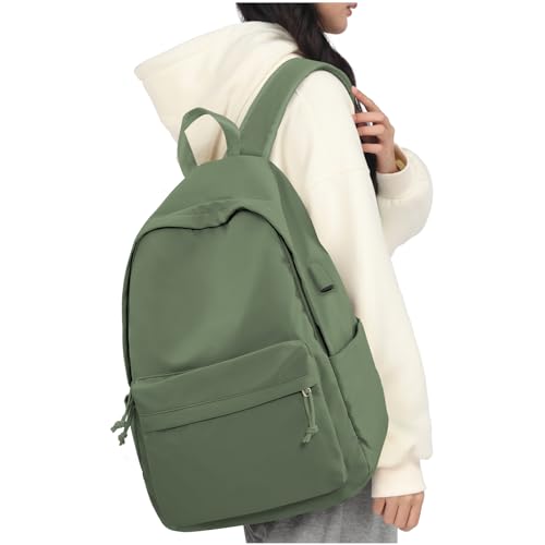 WEPLAN Schulrucksack Mädchen Jungen Rucksack Schule Teenager,Wasserdicht Rucksack School Bag,Schulranzen Laptop Rucksack Damen,Schultasche Travel Backpack Daypacks für Uni Schule Reise,Grün von WEPLAN