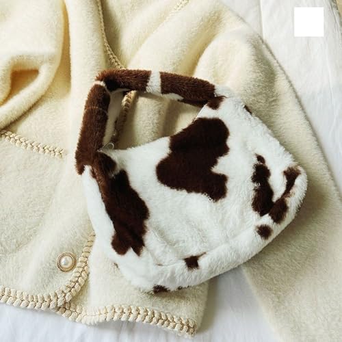 1PC Frauen Mädchen Flauschigen Schulter Tasche Top-griff Tasche Weibliche Herbst Winter Handtasche Plüsch Tote Einkaufstasche(6-D) von WEQYFDC