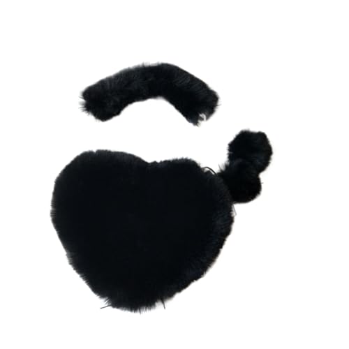 Faux Pelz Herzförmige Frauen Kleine Handtaschen Flauschigen Plüsch Damen Kette Schulter Tasche Weibliche Pelzigen Täglichen Kupplung Geldbörse(02) von WEQYFDC