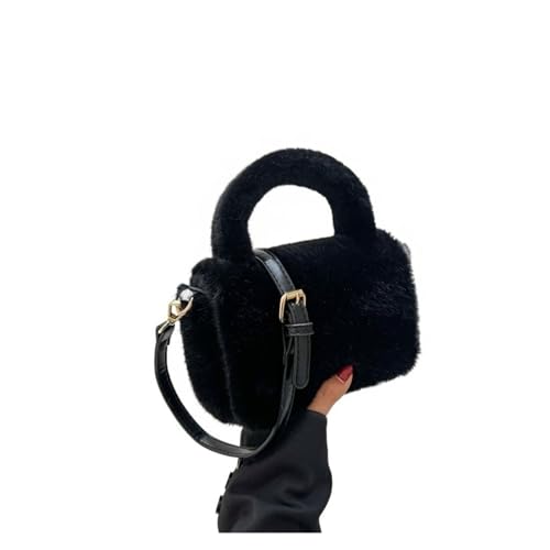 WEQYFDC Henkel-Tragetaschen for Damen, Winter-Trend, Designer-Schulter-Kurier-Damentasche, kleine Kunstfell-Kawaii-Handtaschen, Geldbörsen von WEQYFDC