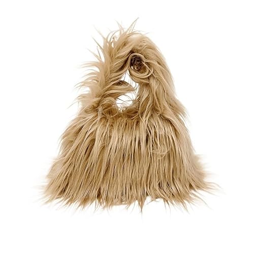 WEQYFDC Mode Faux Pelz Frauen Schulter Taschen Plüsch Handtaschen Luxus Tote Weiche Warme Winter Geldbörse(Color-03) von WEQYFDC