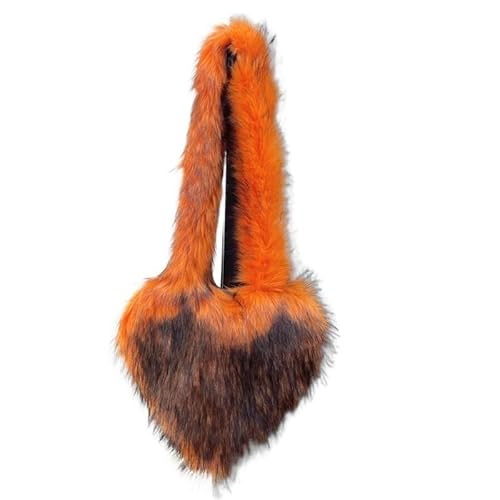 Winter Frauen Handtaschen Nette Plüsch Damen Herzförmige Schulter Taschen Niedliche Weibliche Kupplung Geldbörse Liebe Handtasche(Purple) von WEQYFDC