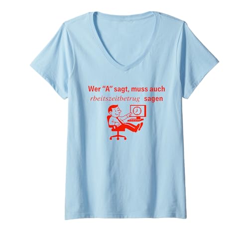 Damen ARBEITSZEITBETRUG SAGEN X Arbeit Job No Working Today DND T-Shirt mit V-Ausschnitt Damen ARBEITSZEITBETRUG SAGEN X Arbeit Job No Working Today DND T-Shirt mit V-Ausschnitt von WER A SAGT MUSS AUCH RBEITSZEITBETRUG SAGEN