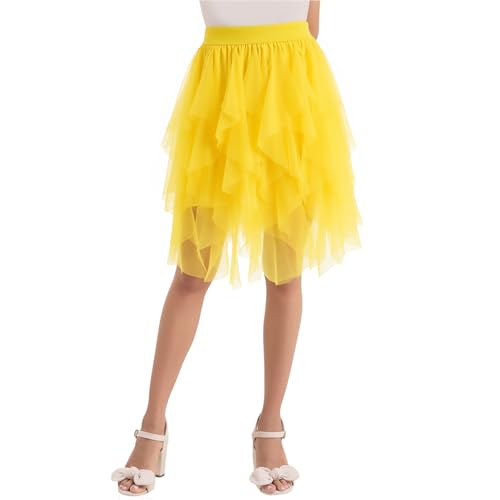 WERFORU Damen Tüllrock Petticoat Tütü High Waist A-Linie Tutu Rock Midirock Sommerrock WERFORU Damen Tüllrock Petticoat Tütü High Waist A-Linie Tutu Rock Midirock Sommerrock von WERFORU
