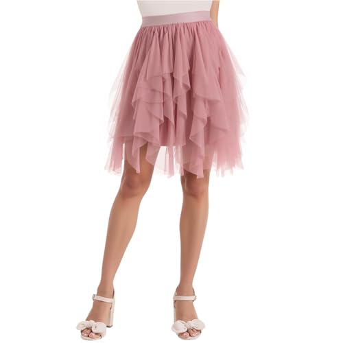 WERFORU Damen Tüllrock Petticoat Tütü High Waist A-Linie Tutu Rock Midirock Sommerrock WERFORU Damen Tüllrock Petticoat Tütü High Waist A-Linie Tutu Rock Midirock Sommerrock von WERFORU