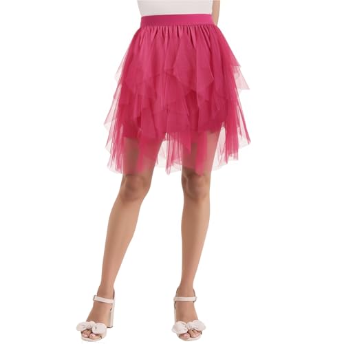 WERFORU Damen Tüllrock Petticoat Tütü High Waist A-Linie Tutu Rock Midirock Sommerrock WERFORU Damen Tüllrock Petticoat Tütü High Waist A-Linie Tutu Rock Midirock Sommerrock von WERFORU