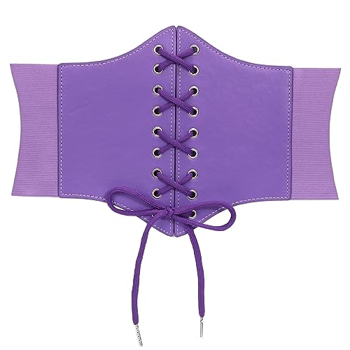 WERFORU Frauen Tied Waspie Gürtel,Breiter Schnürgürtel Korsett Elastische Taille Gürtel für Halloween Party von WERFORU