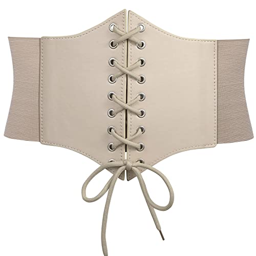 WERFORU Frauen Tied Waspie Gürtel,Breiter Schnürgürtel Korsett Elastische Taille Gürtel von WERFORU