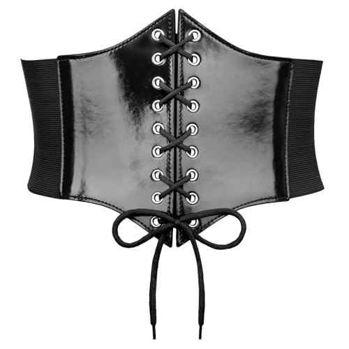 WERFORU Frauen Tied Waspie Gürtel,Breiter Schnürgürtel Korsett Elastische Taille Gürtel von WERFORU