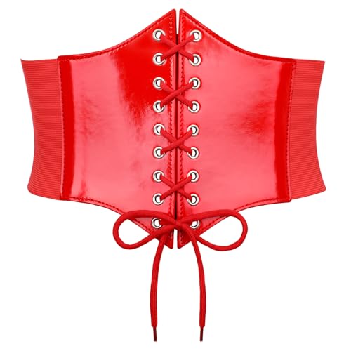 WERFORU Frauen Tied Waspie Gürtel,Breiter Schnürgürtel Korsett Elastische Taille Gürtel von WERFORU
